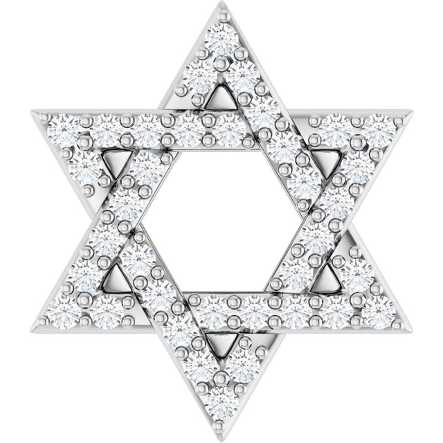 14K White Gold 1/6 CTW Natural Diamond Star of David Pendant