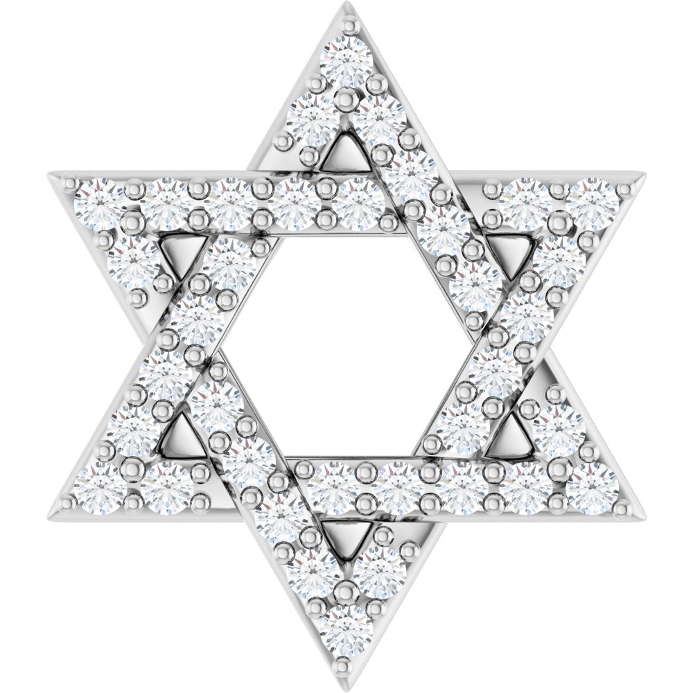 14K White Gold 1/6 CTW Natural Diamond Star of David Pendant
