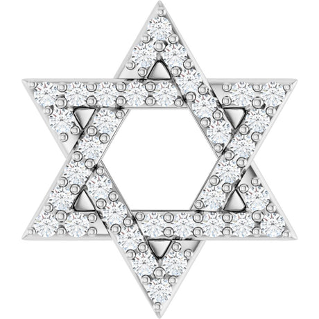 14K White Gold 1/6 CTW Natural Diamond Star of David Pendant