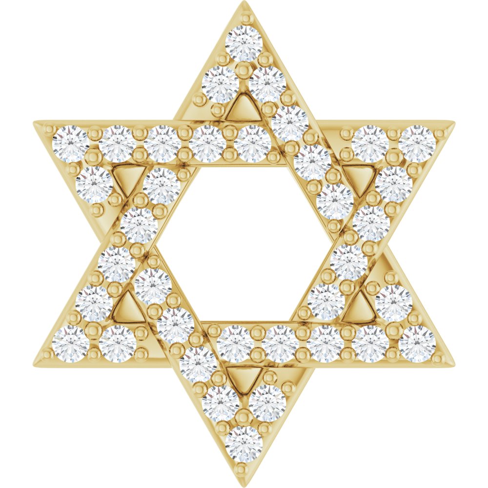 14K Yellow Gold 1/6 CTW Natural Diamond Star of David Pendant