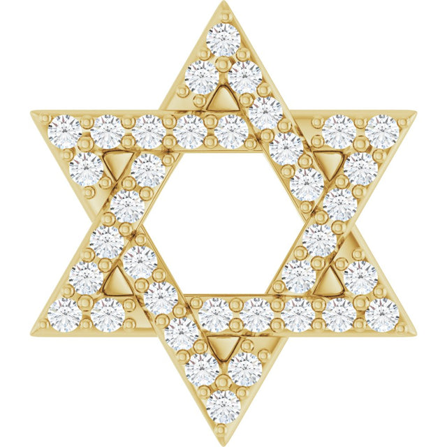 14K Yellow Gold 1/6 CTW Natural Diamond Star of David Pendant