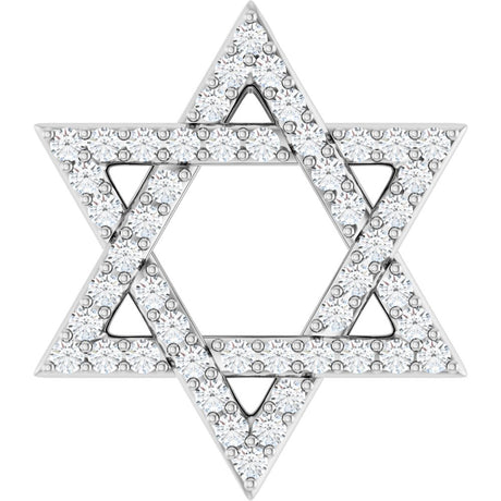 14K White Gold 1/5 CTW Natural Diamond Star of David Pendant