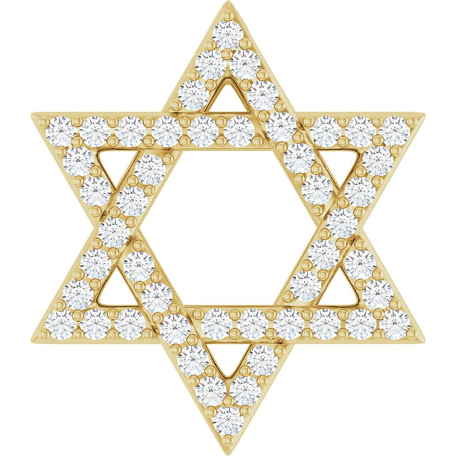 14K Yellow Gold 1/5 CTW Natural Diamond Star of David Pendant