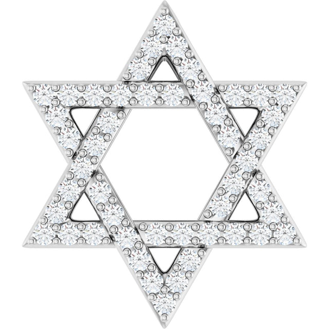 14K White Gold 1/5 CTW Natural Diamond Star of David Pendant