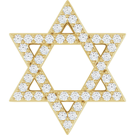 14K Yellow Gold 1/5 CTW Natural Diamond Star of David Pendant