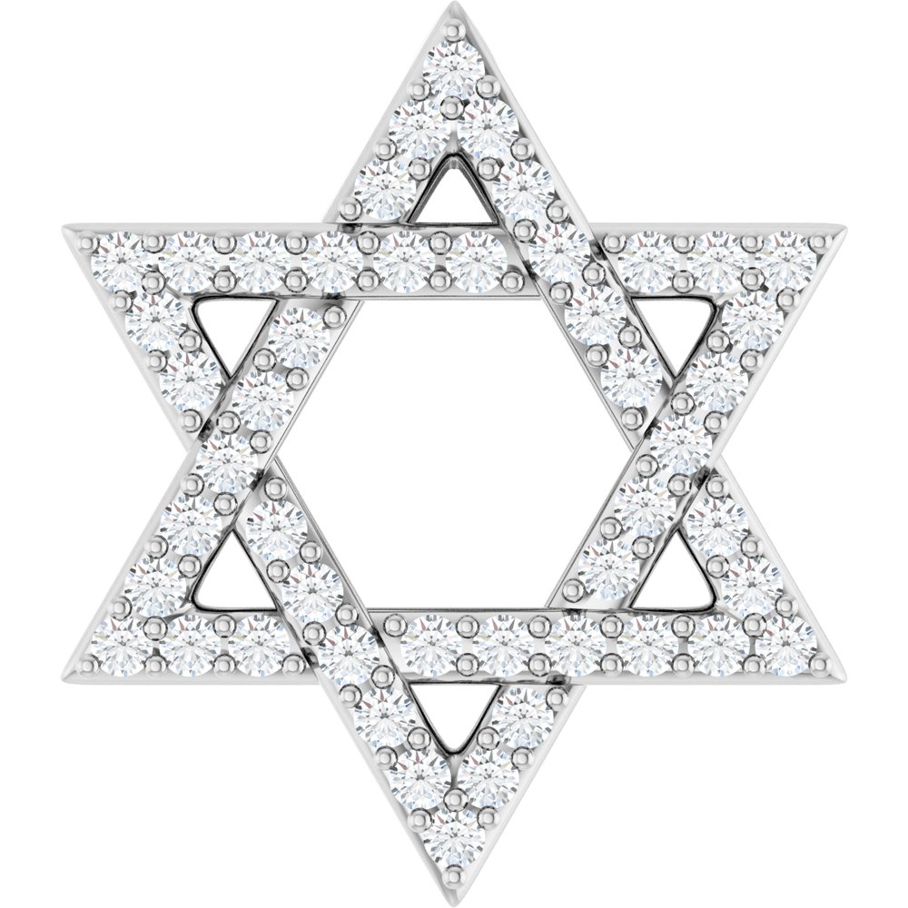 14K White Gold 1/5 CTW Natural Diamond Star of David Pendant