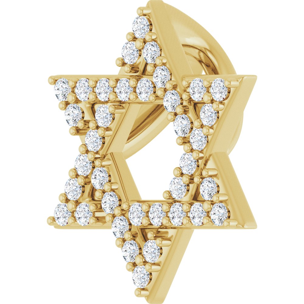 14K Yellow Gold 1/6 CTW Natural Diamond Star of David Pendant