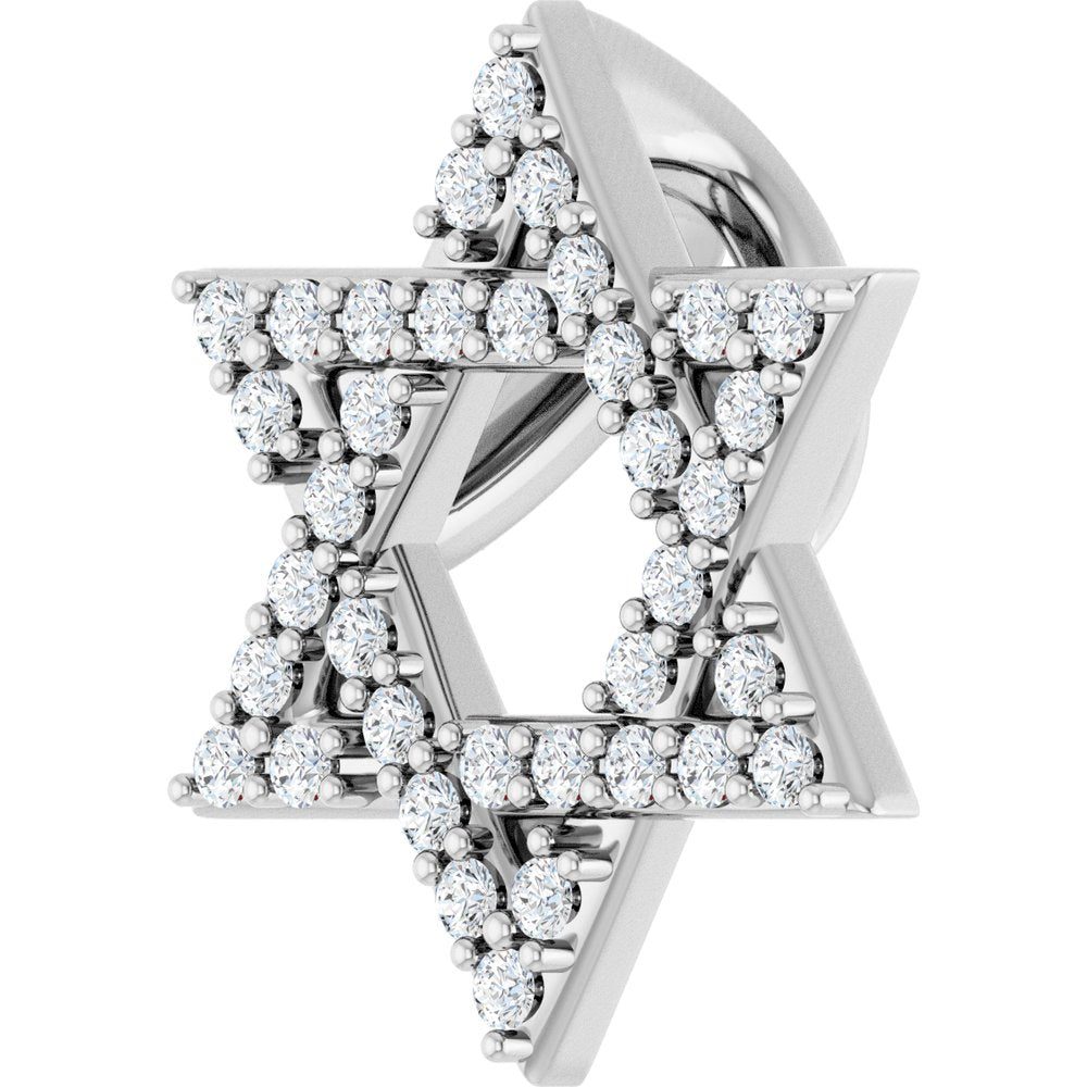 14K White Gold 1/6 CTW Natural Diamond Star of David Pendant