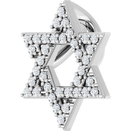 14K White Gold 1/6 CTW Natural Diamond Star of David Pendant