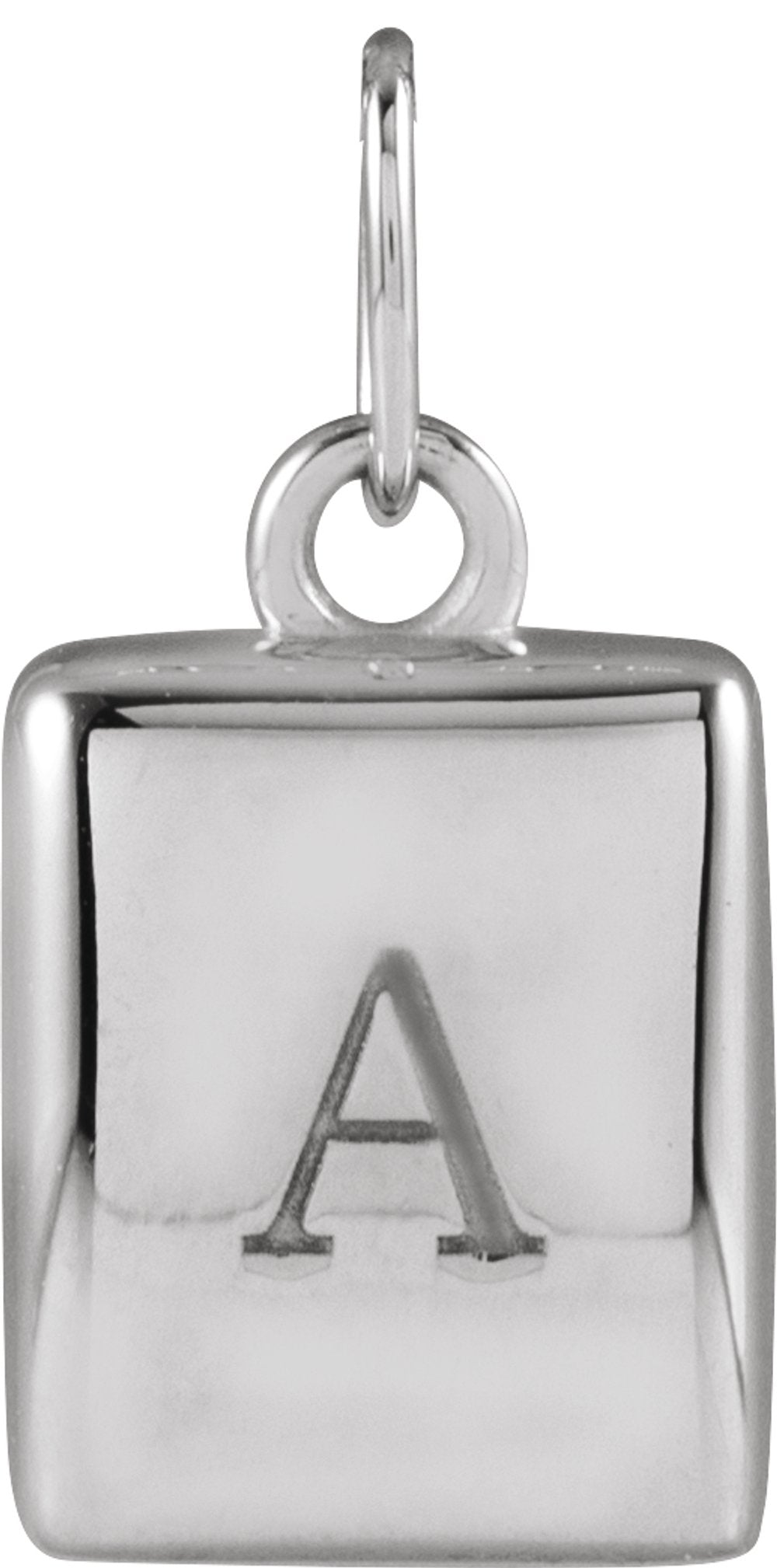 Sterling Silver Engravable Puffed Dog Tag Pendant