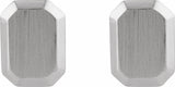 Sterling Silver Engravable Geometric Stud Earrings