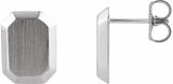 Sterling Silver Engravable Geometric Stud Earrings