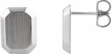 Sterling Silver Engravable Geometric Stud Earrings