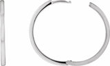 14K White Gold Hinged 25 mm Hoop Earrings