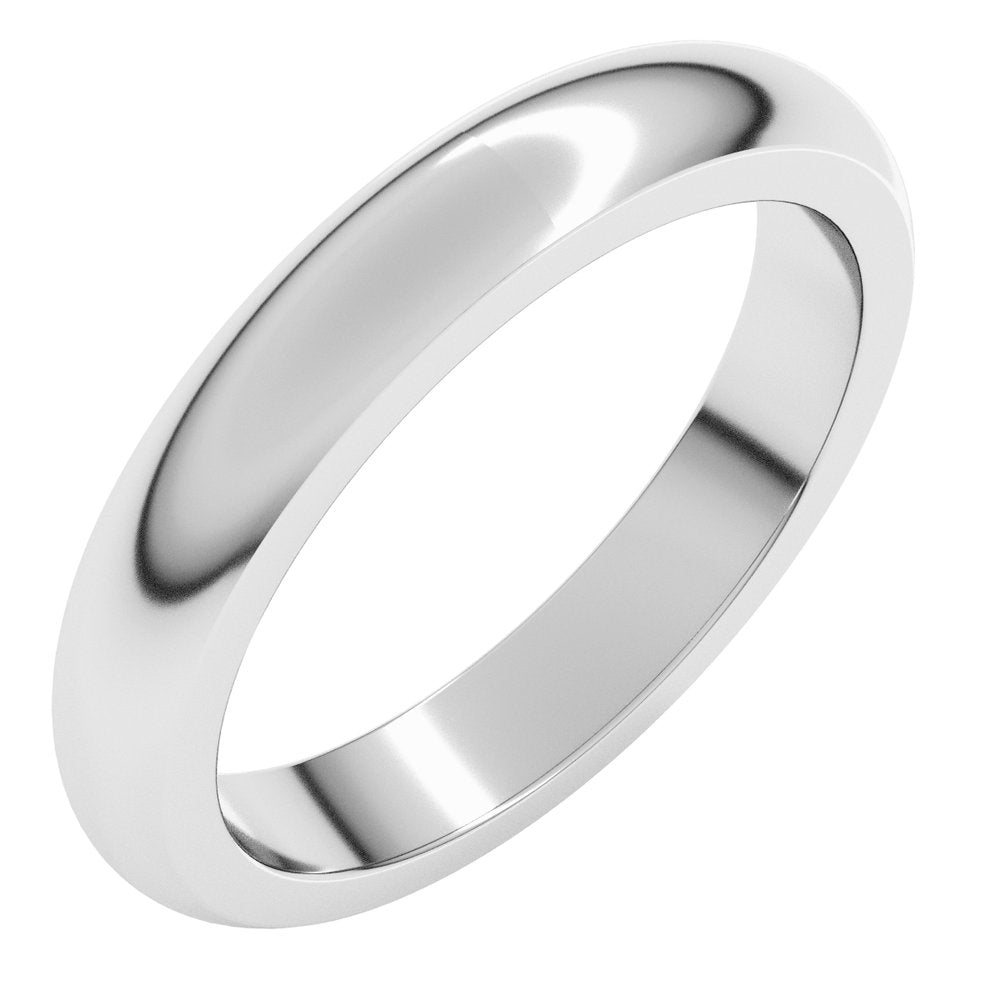 18K White Gold 3.5 mm Heavyweight Half Round Band Size 5.5