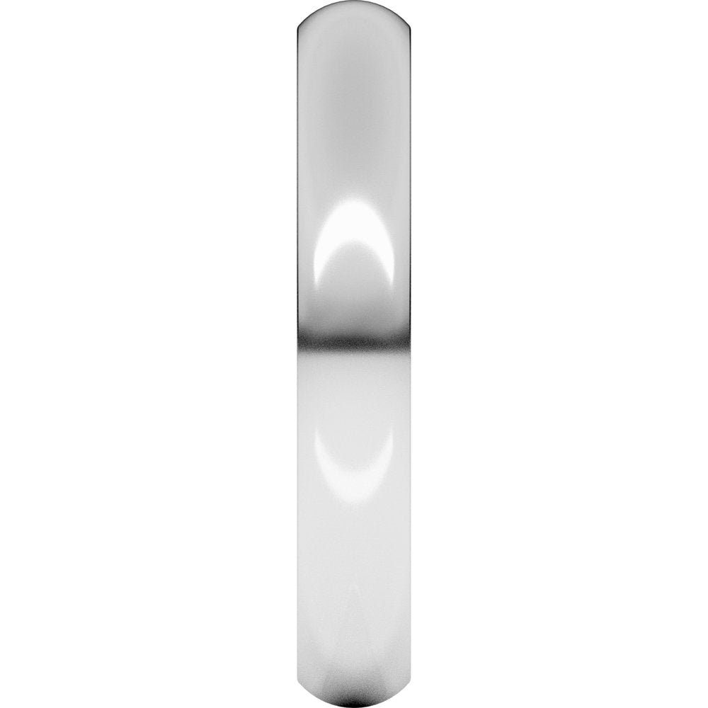 18K White Gold 3.5 mm Heavyweight Half Round Band Size 5.5