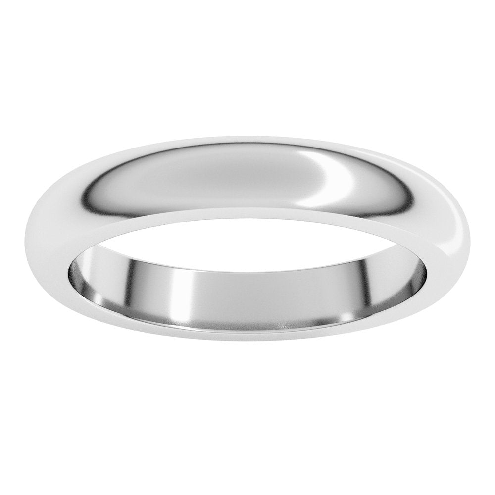 14K White Gold 3.5 mm Heavyweight Half Round Band Size 10
