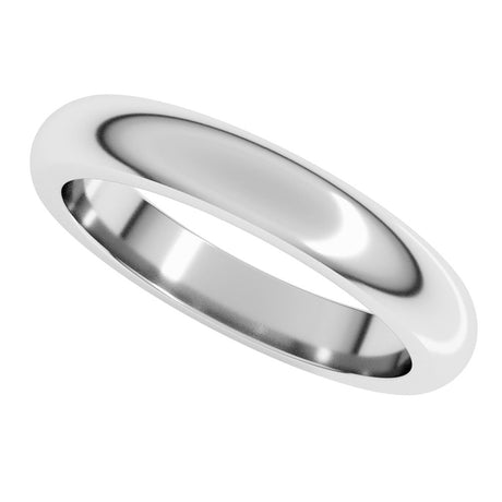 14K White Gold 3.5 mm Heavyweight Half Round Band Size 10