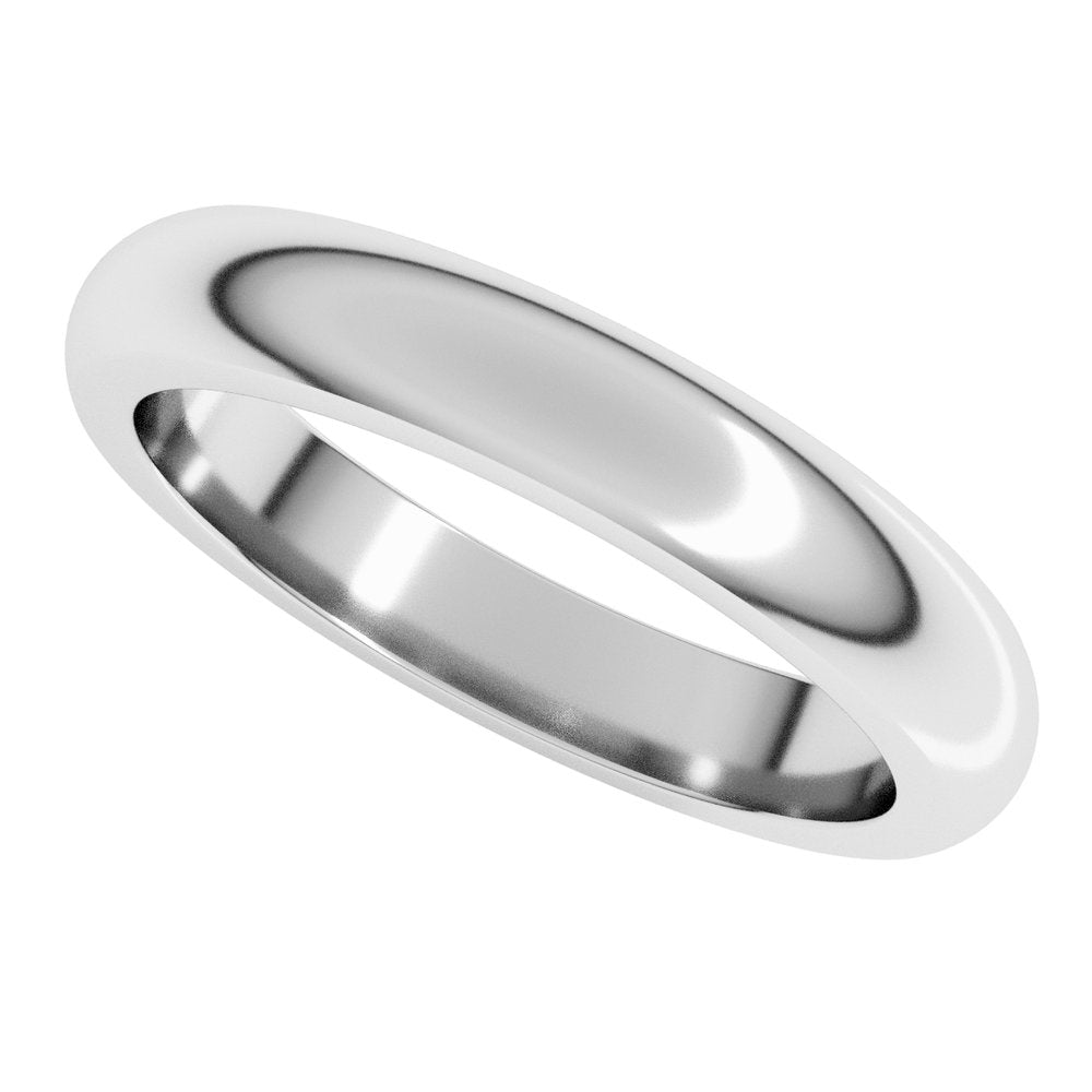 14K White Gold 3.5 mm Heavyweight Half Round Band Size 10