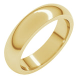 10K Yellow Gold 5 mm Heavyweight Half Round Band Size 10.5