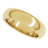 18K Yellow Gold 5 mm Heavyweight Half Round Band Size 12