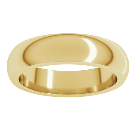 14K Yellow Gold 5 mm Heavyweight Half Round Band Size 8