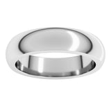 Platinum 5 mm Heavyweight Half Round Band Size 8