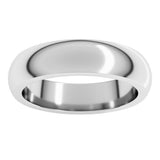 Sterling Silver 5 mm Heavyweight Half Round Band Size 9.5