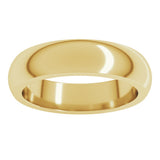 10K Yellow Gold 5 mm Heavyweight Half Round Band Size 10.5