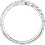 14K White Gold 1/2 CTW Natural Diamond Contour Band