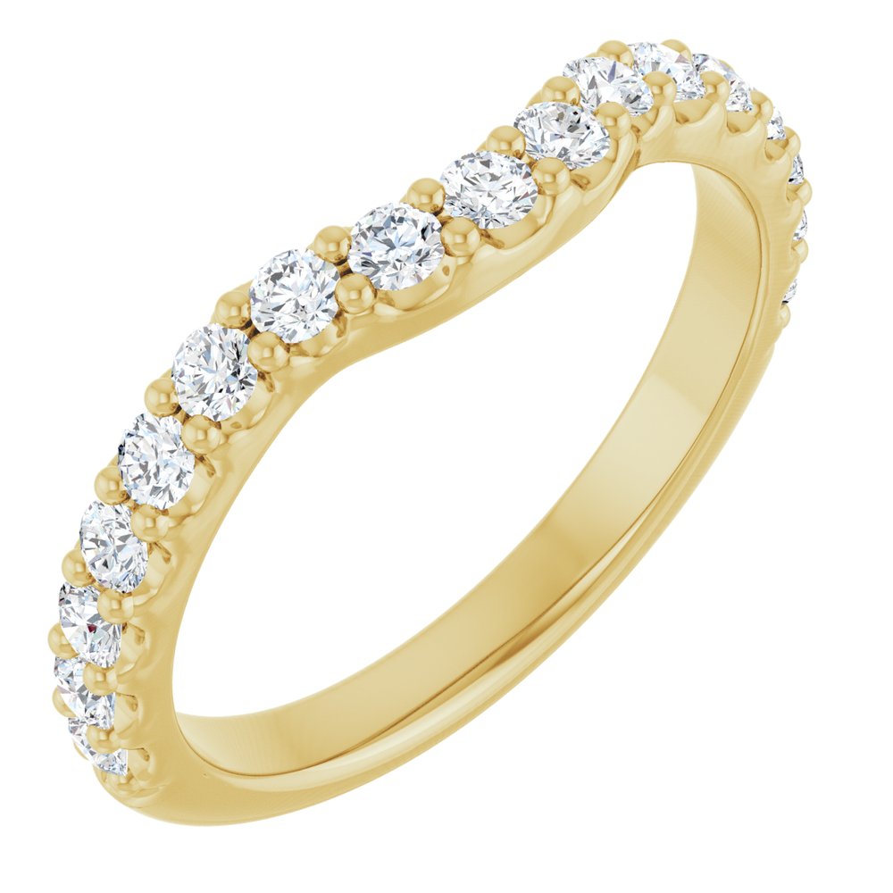 14K Yellow Gold 1/2 CTW Natural Diamond Contour Band