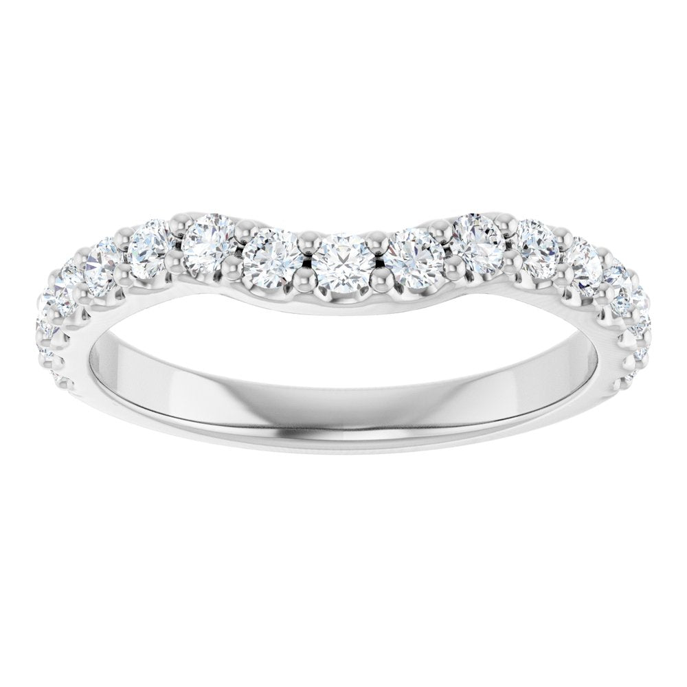 14K White Gold 1/2 CTW Natural Diamond Contour Band