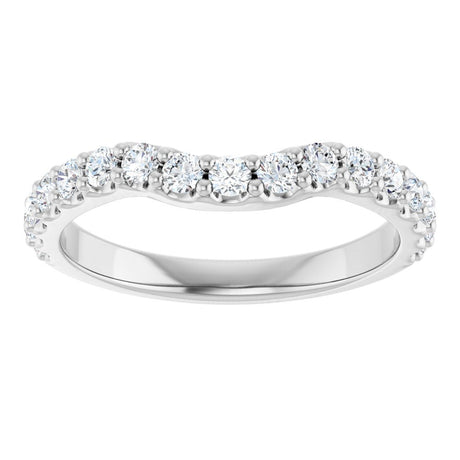 14K White Gold 1/2 CTW Natural Diamond Contour Band
