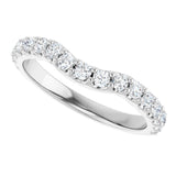 14K White Gold 1/2 CTW Natural Diamond Contour Band