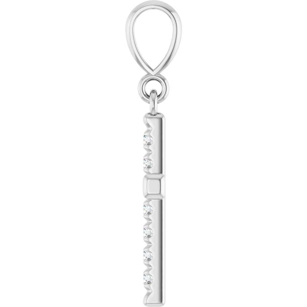 14K White Gold 1/5 CTW Lab-Grown Diamond French-Set Cross Pendant