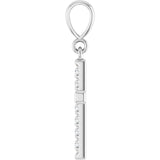 14K White Gold 1/5 CTW Lab-Grown Diamond French-Set Cross Pendant