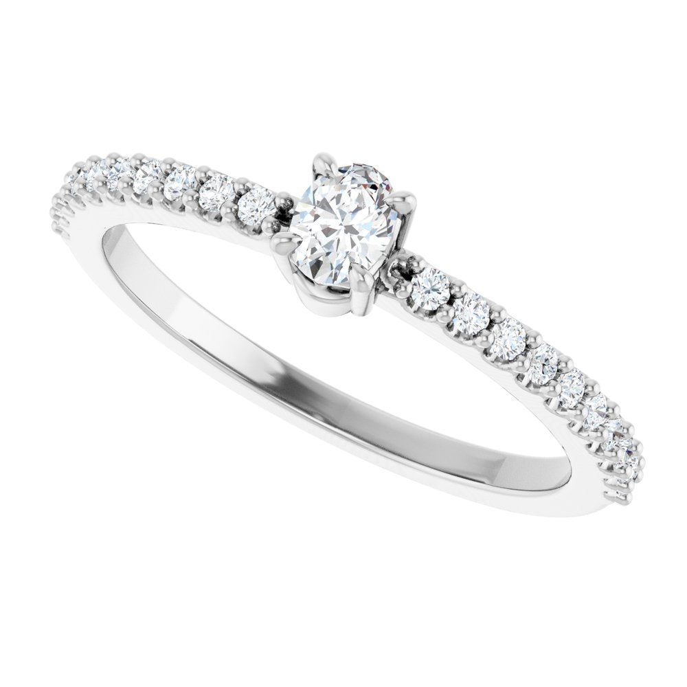 14K White Gold 1/3 CTW Lab-Grown Diamond Ring