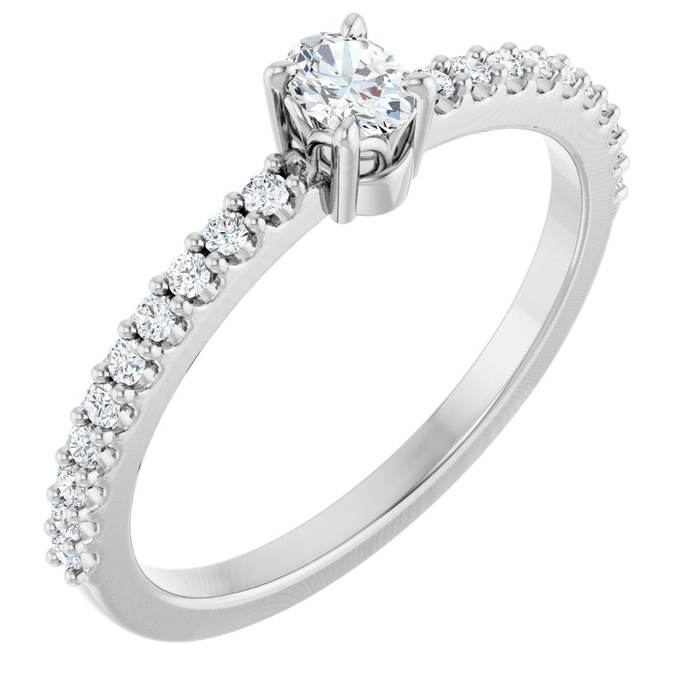 14K White Gold 1/3 CTW Lab-Grown Diamond Ring