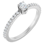 14K White Gold 1/3 CTW Lab-Grown Diamond Ring