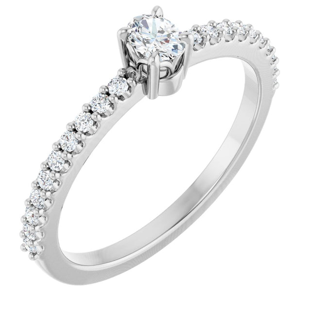 14K White Gold 1/3 CTW Lab-Grown Diamond Ring