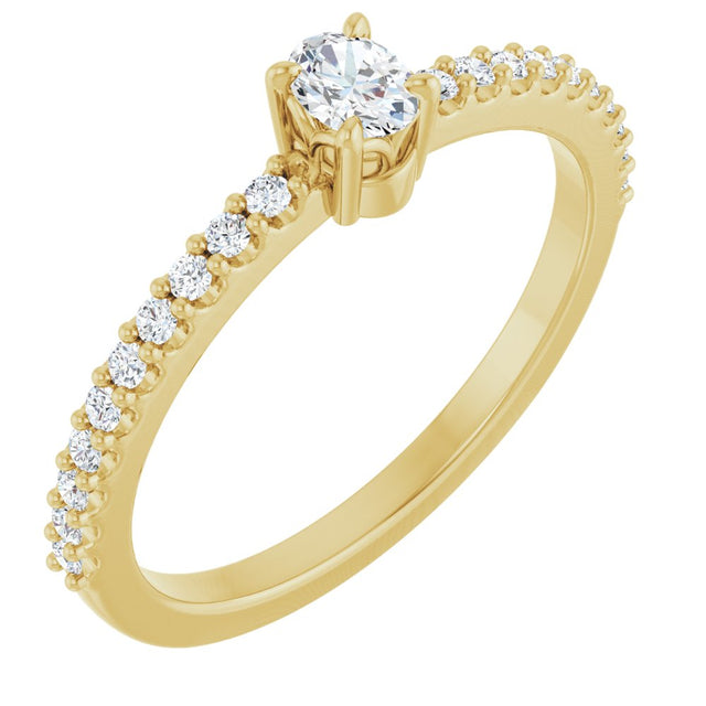 14K Yellow Gold 1/3 CTW Natural Diamond Ring
