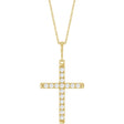 14K Yellow Gold 3/8 CTW Natural Diamond French-Set Cross 16-18" Necklace