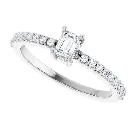 14K White Gold 3/8 CTW Lab-Grown Diamond Ring
