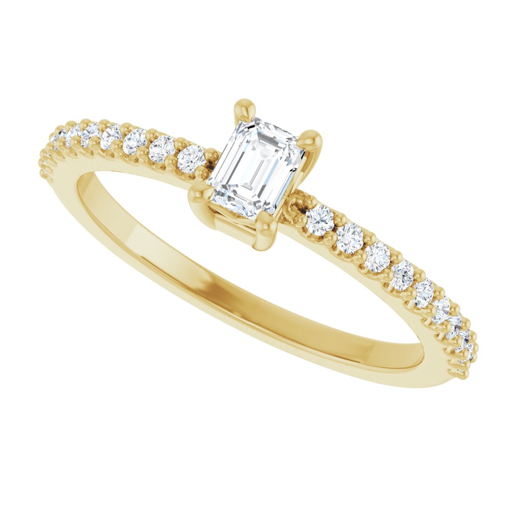 14K Yellow Gold 3/8 CTW Lab-Grown Diamond Ring