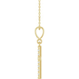 14K Yellow Gold 1/5 CTW Natural Diamond French-Set Cross 16-18" Necklace