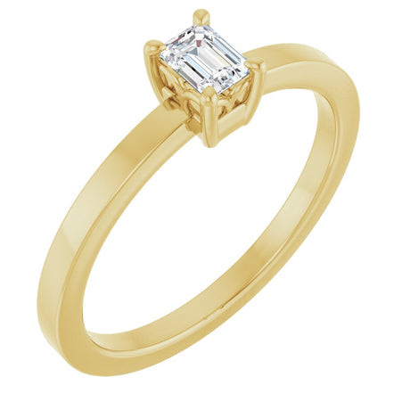 14K Yellow Gold 1/4 CT Lab-Grown Diamond Ring