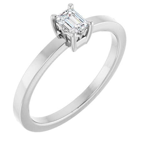 14K White Gold 1/4 CT Lab-Grown Diamond Ring