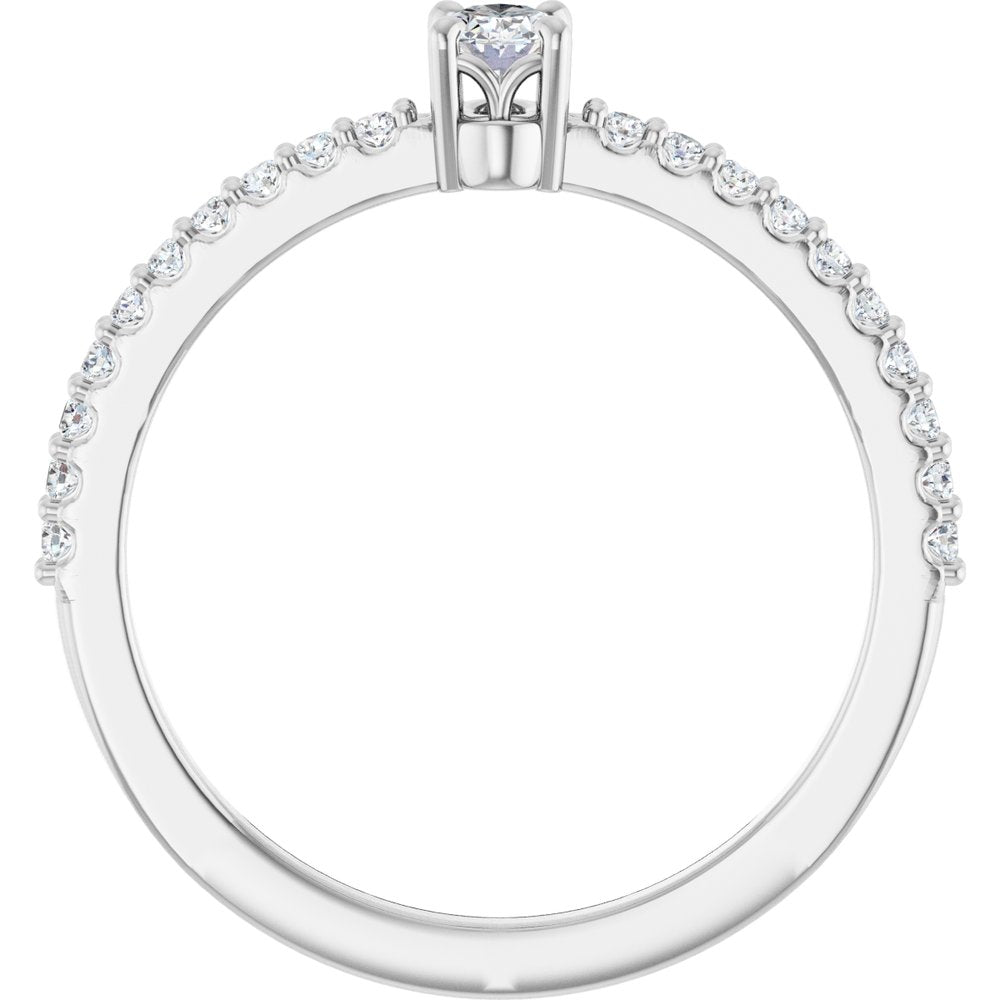 14K White Gold 1/3 CTW Lab-Grown Diamond Ring