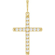 14K Yellow Gold 3/8 CTW Natural Diamond French-Set Cross Pendant