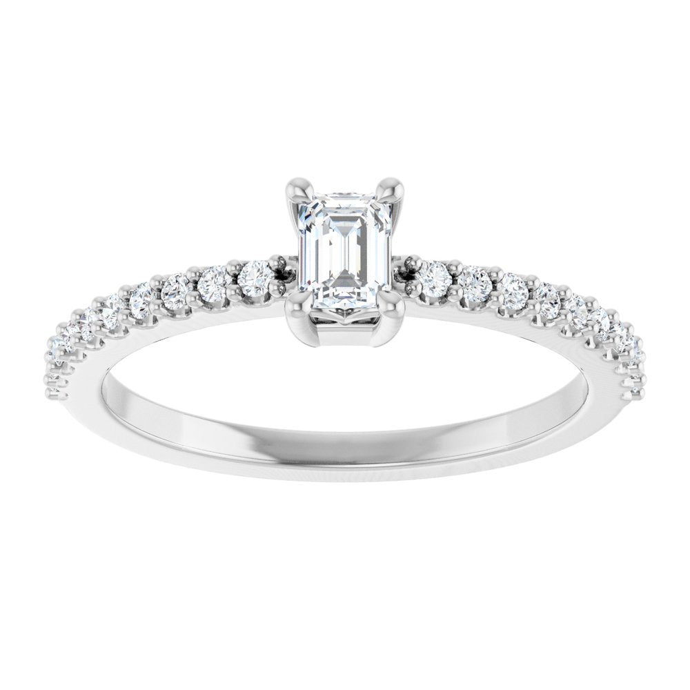 14K White Gold 3/8 CTW Lab-Grown Diamond Ring